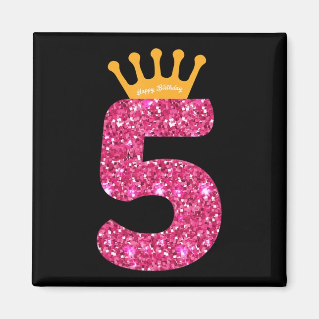 Grattis på födelsedagen, flickor 5:e Party, 5:e år Magnet (Framsidan)