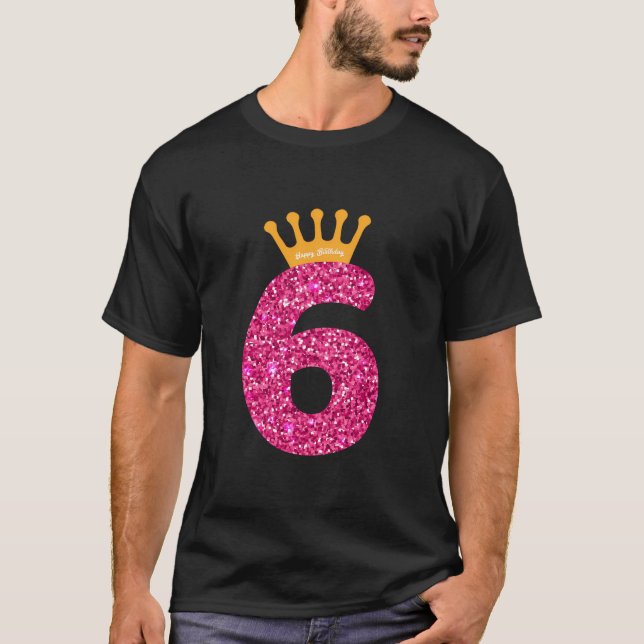 Grattis på födelsedagen flickor 6e Party 6 år gamm T Shirt (Framsida)