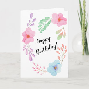 Grattis på födelsedagen Flower Blommigt Anpassad d Kort