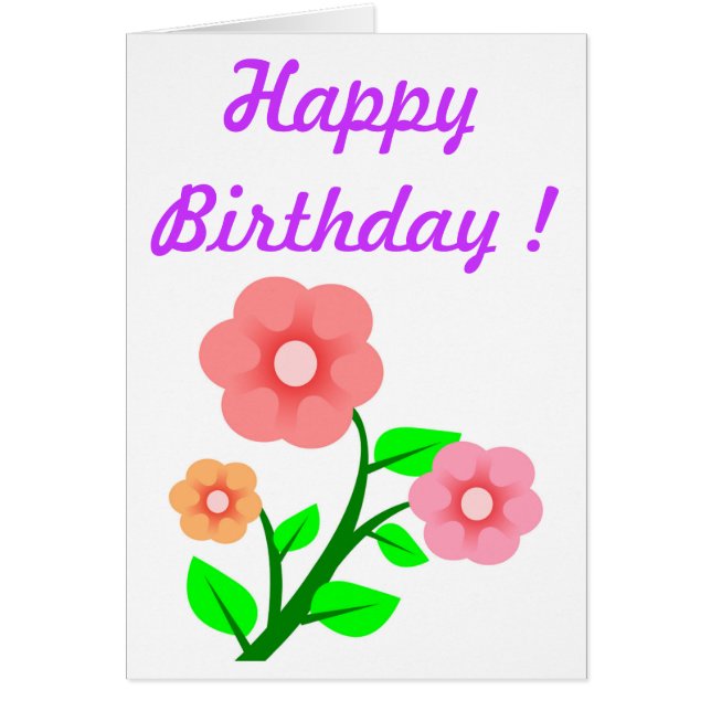 "GRATTIS PÅ FÖDELSEDAGEN" FLOWER BOUQUET HÄLSNINGSKORT (Framsidan)