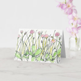 Grattis på födelsedagen Flower Fält Red Klöver Blä Kort