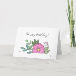 Grattis på födelsedagen Flowers 4-kort Tack Kort