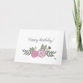 Grattis på födelsedagen Flowers 7-kort Tack Kort
