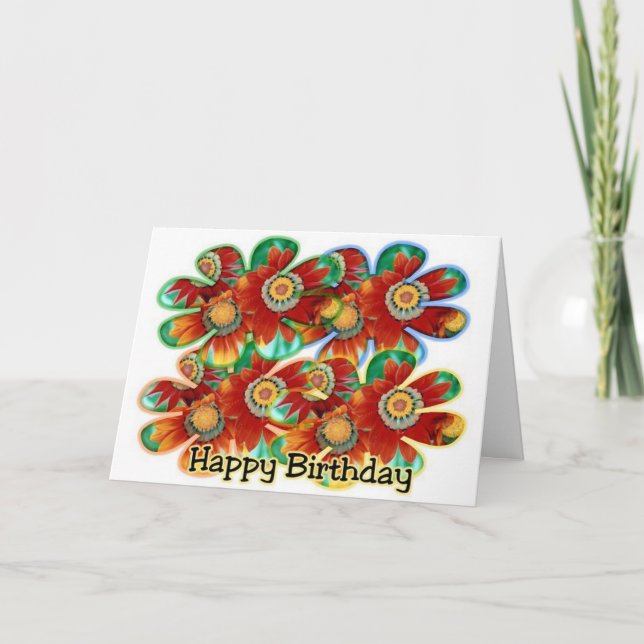 Grattis på födelsedagen Flowers (dotter) Kort (Framsida)