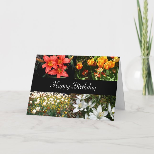 Grattis på födelsedagen Flowers | Kort (Framsida)