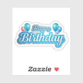 Grattis på födelsedagen flygande ballonger dekal 