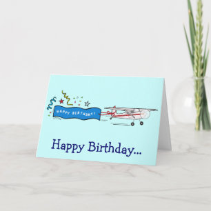 Grattis på födelsedagen-flygplan från hela Gang Kort