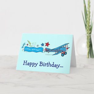 Grattis på födelsedagen-flygplan från hela Gang Kort