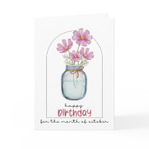 Grattis på födelsedagen födelsemånad blomma Cosmos