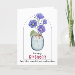 Grattis på födelsedagen födelsemånad Flower Morgon Tack Kort