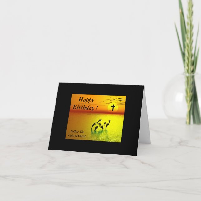 Grattis på födelsedagen... Följ Kristus ljus Kort (Framsida)