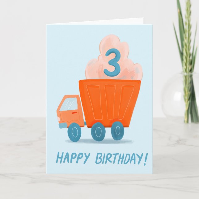 Grattis på födelsedagen för 3 års gammalkort kort (Framsida)