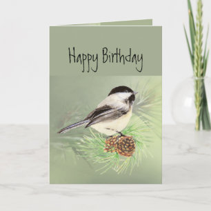 Grattis på födelsedagen för alla Chickadee Bird Kort