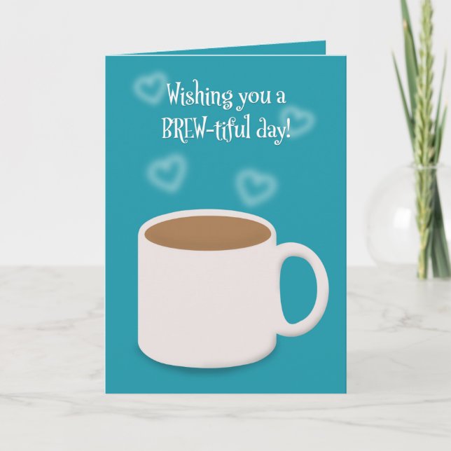 Grattis på födelsedagen för alla Koppar av kaffe Helgkort (Framsida)