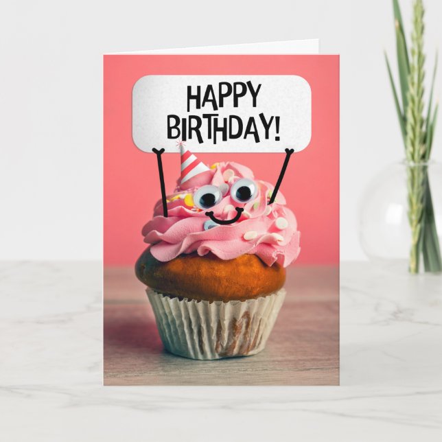 Grattis på födelsedagen for any Cute Cuptårtsignat Helgkort (Framsida)
