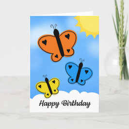 Grattis på födelsedagen for any Roligt Butterflies Helgkort