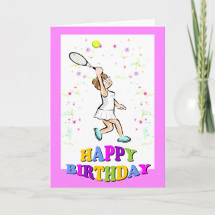 Grattis på födelsedagen för en vacker tennisspelar kort