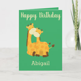 Grattis på födelsedagen för ett Baby med Giraffes Kort