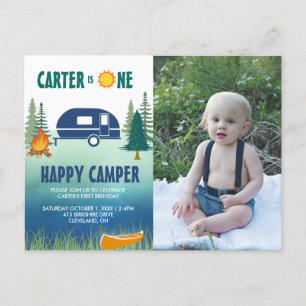 Grattis på födelsedagen för Happy Camper Boys med Vykort
