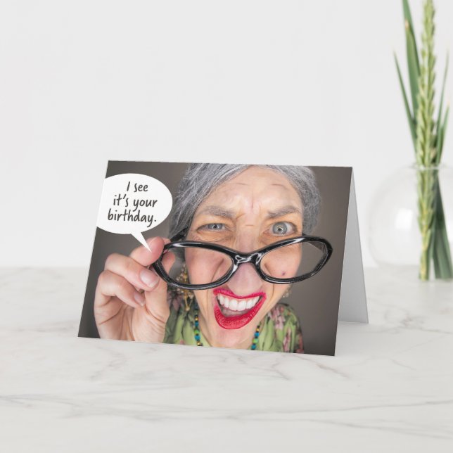 Grattis på födelsedagen för någon futtig gammal Da Helgkort (Framsida)