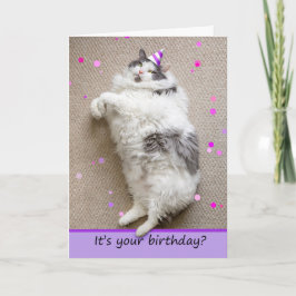 Grattis på födelsedagen för någon Tjock Cat Down f Helgkort