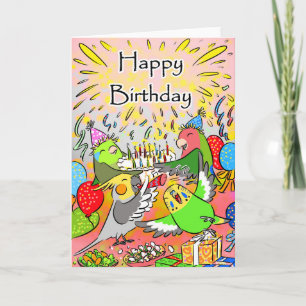 Grattis på födelsedagen för parrotlet för kort