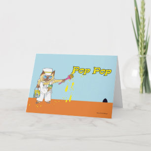 Grattis på födelsedagen för Pop Pop Kattmålning Vä Kort