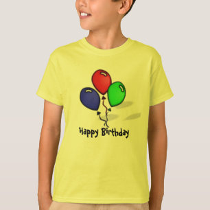 Grattis på födelsedagen för tre ballonger tee shirt