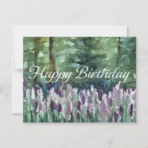 Grattis på födelsedagen Forest Wildblommor Waterco Vykort