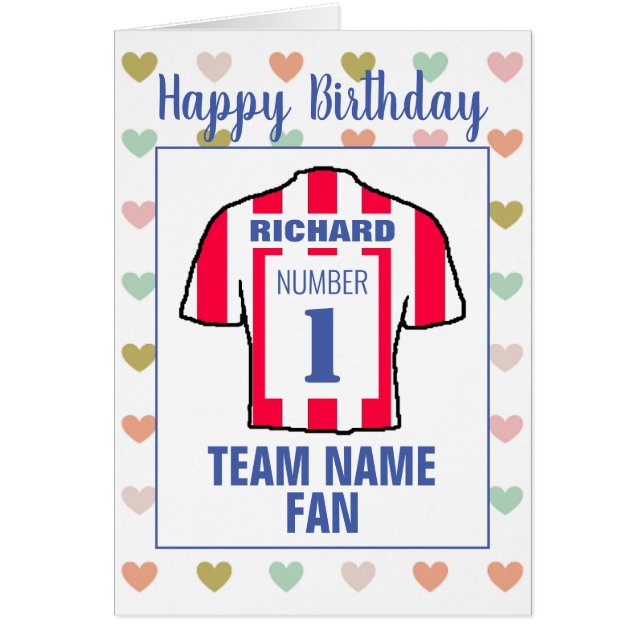 Grattis på födelsedagen fotbollsfan hälsningskort (Framsidan)