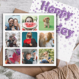 Grattis på födelsedagen Foto Collage & Ballongtext Julkort