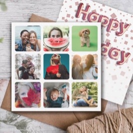 Grattis på födelsedagen Foto Collage & Ballongtext Julkort