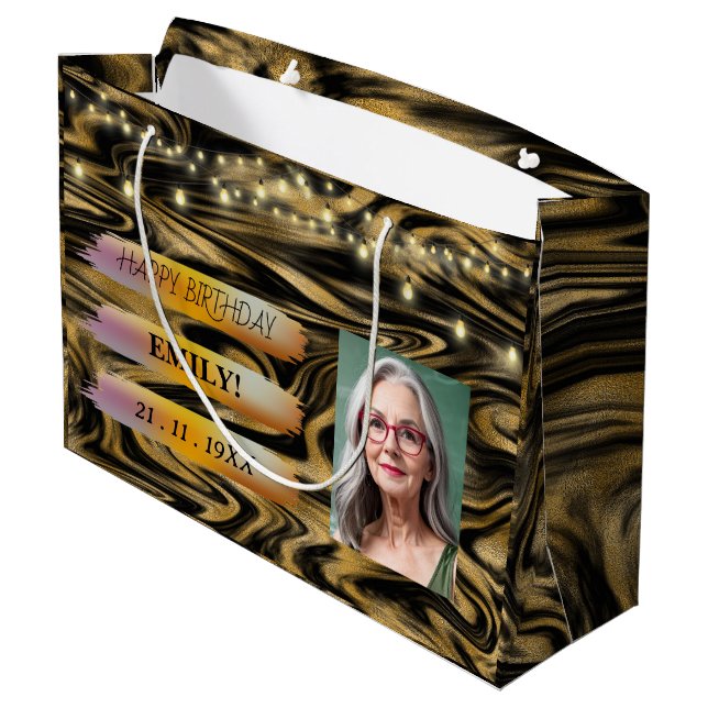 Grattis på födelsedagen-foto-Elegant Svartvit Part (Baksidan Vinklad)