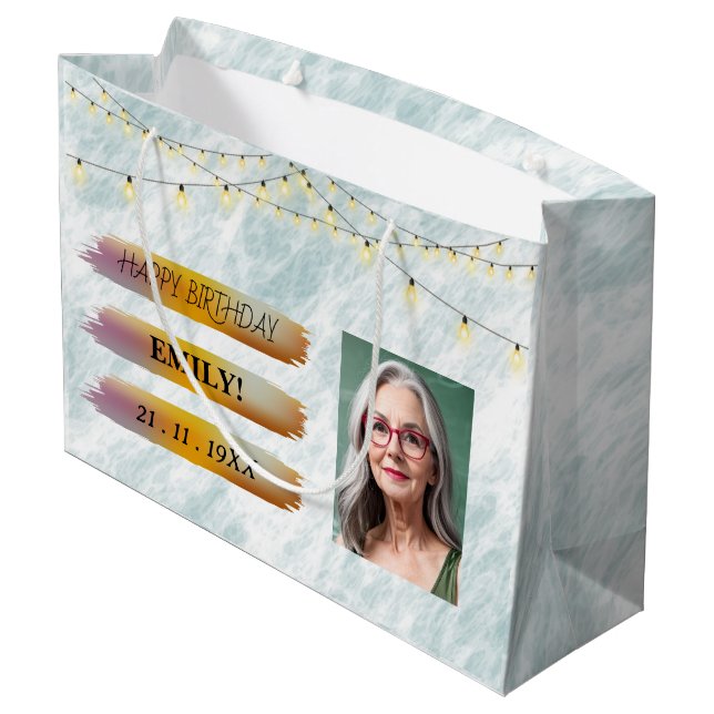 Grattis på födelsedagen-foto-Elegant Svartvit Part (Baksidan Vinklad)