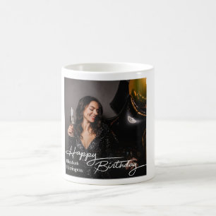 Grattis på födelsedagen-foto med enkel Elegant Kaffemugg