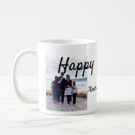 Grattis på födelsedagen-fotofamiljen namn elegant, kaffemugg