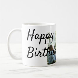 Grattis på födelsedagen-fotofamiljen namn elegant, kaffemugg