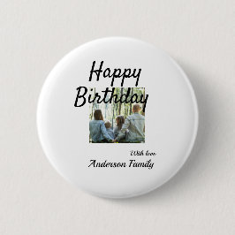 Grattis på födelsedagen-fotofamiljen namn elegant, knapp