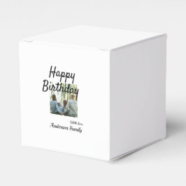 Grattis på födelsedagen-fotofamiljen namn elegant, presentaskar