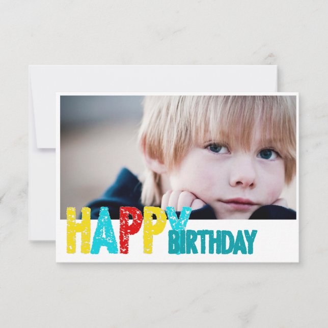 grattis på födelsedagen-fotokort kort (Framsida)