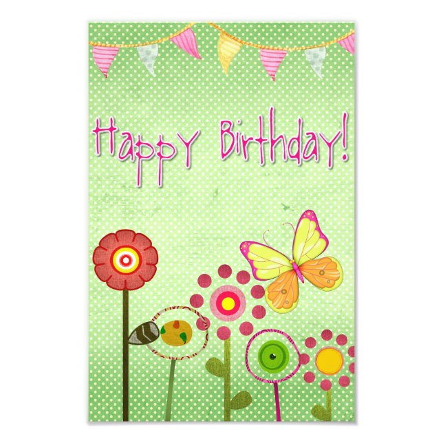 Grattis på födelsedagen fototryck (Framsidan)