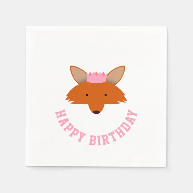 Grattis på födelsedagen Fox Pappersservett (Framsidan)
