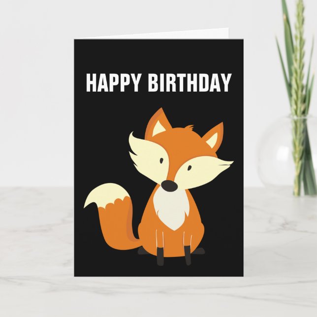 GRATTIS PÅ FÖDELSEDAGEN FOXY FOX-KORT KORT (Framsida)