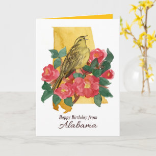 Grattis på födelsedagen från Alabama Camellia Yell Kort