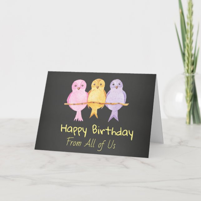 Grattis på födelsedagen från alla oss kort (Framsida)