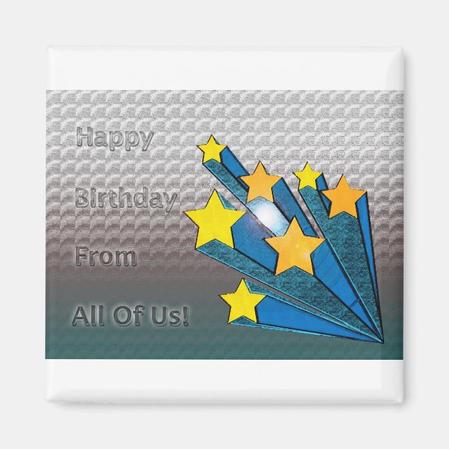 Grattis på födelsedagen från alla oss stjärnor magnet (Framsidan)