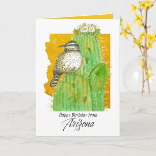 Grattis på födelsedagen från Arizona Saguaro Kaktu Kort