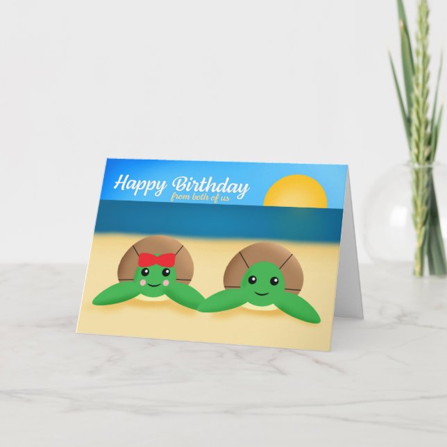 Grattis på födelsedagen från båda amerikanska Cute Kort (Framsida)