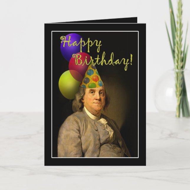 Grattis på födelsedagen från Ben Franklin Kort (Framsida)
