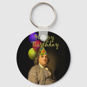 Grattis på födelsedagen från Ben Franklin Nyckelring